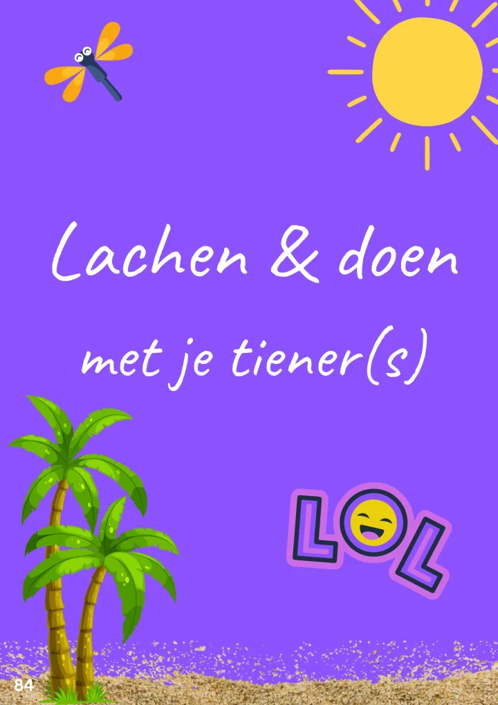Voorbeeldpagina met lachen en doen met je tiener