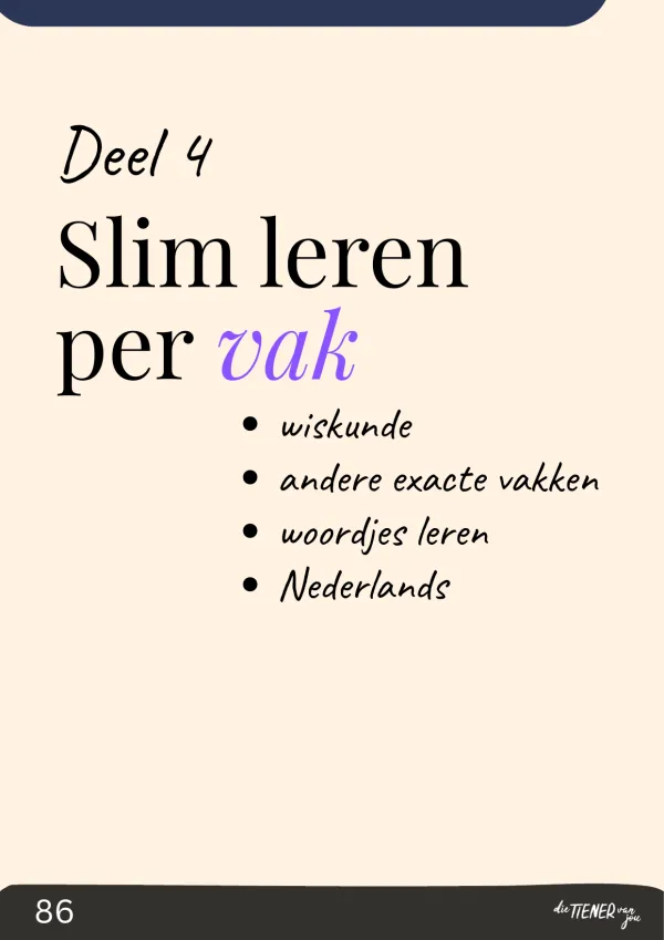 Deel 4: Slim leren per vak
